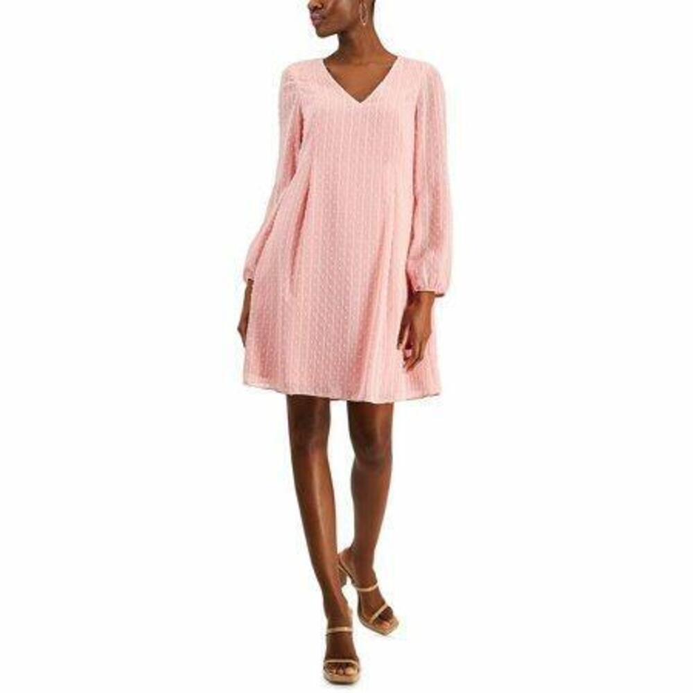 INC Women's Pink Chiffon Back Tie Shift Dress S NWT - Picture 2 of 2